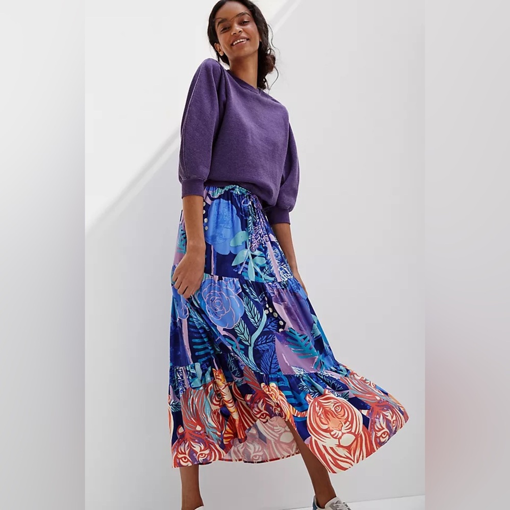 Anthropologie Cecilia Pettersson Bea Tiered Maxi Skirt